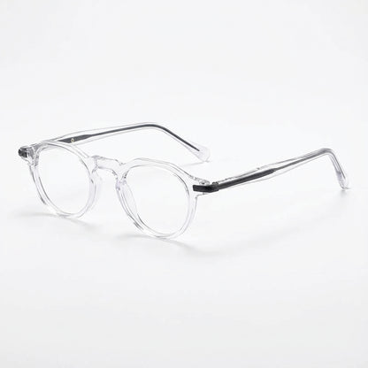 Clear eyeglasses on a white background